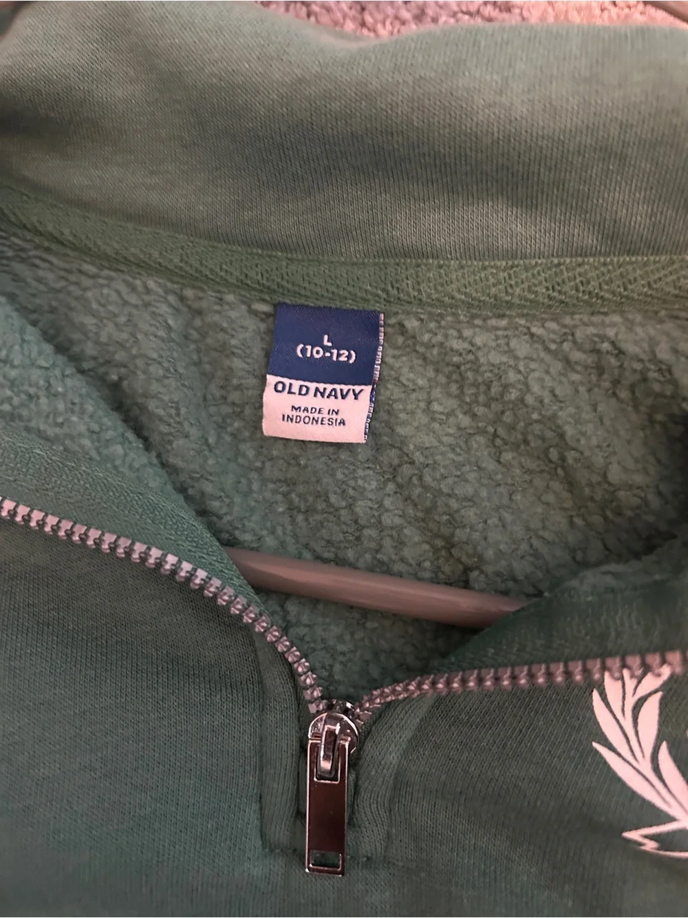 Old Navy Green Quarter-Zip Pullover with Crest Accent